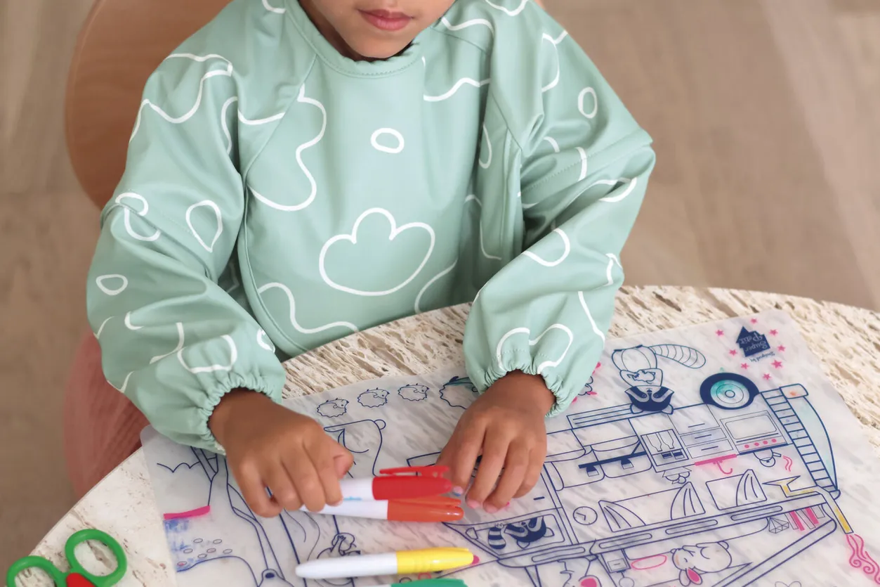 BÉABA Couverts, Vaisselle Et Bavoirs*Bavoir A Manches Evolutif 2 En 1 Sage Green