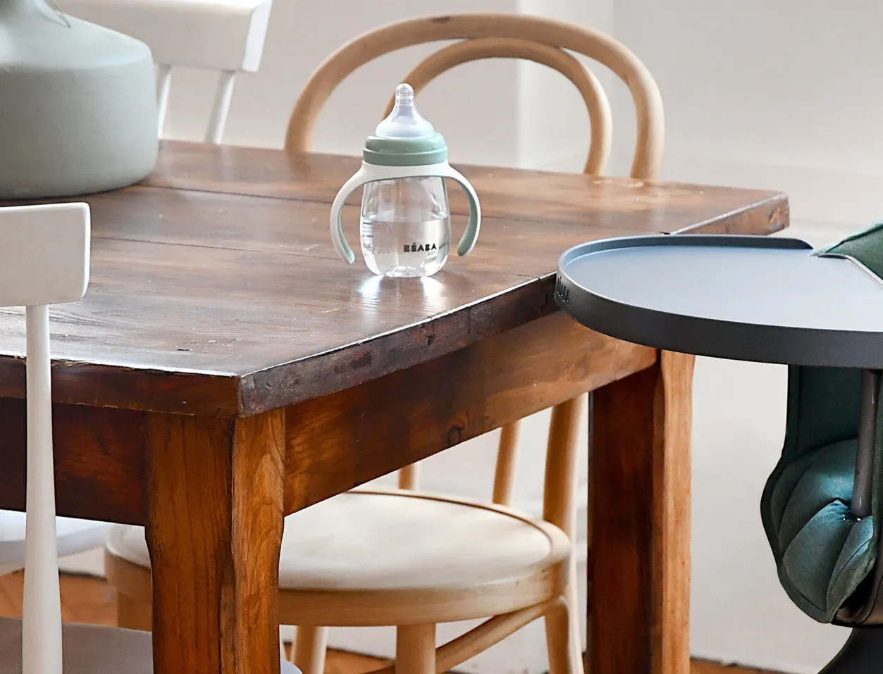 BÉABA Couverts, Vaisselle Et Bavoirs*Biberon D'Apprentissage 2 En 1 210 Ml Sage Green