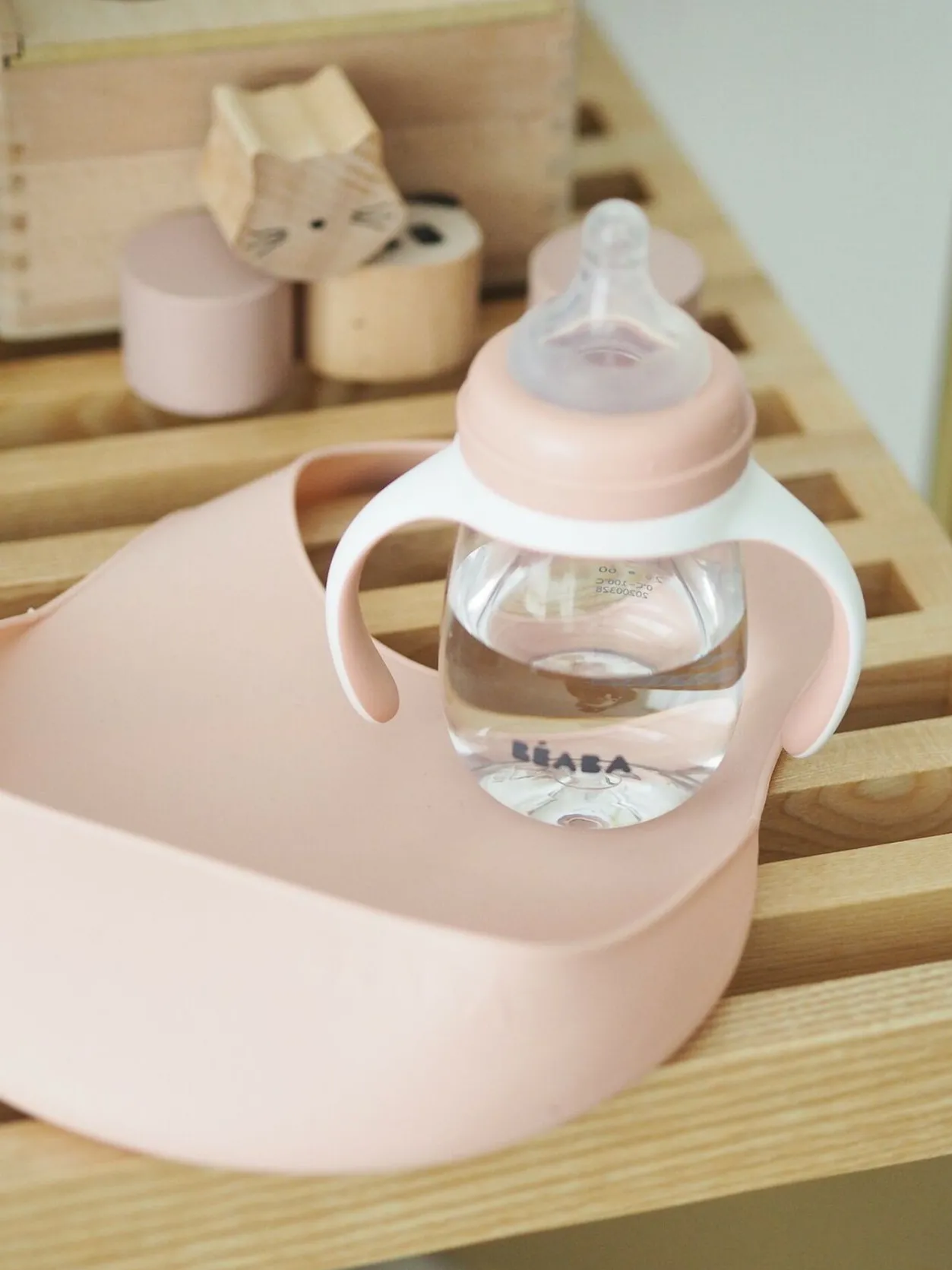 BÉABA Couverts, Vaisselle Et Bavoirs*Biberon D'Apprentissage 2 En 1 210 Ml Old Pink