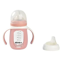 BÉABA Couverts, Vaisselle Et Bavoirs*Biberon Verre D'Apprentissage 210 Ml Old Pink