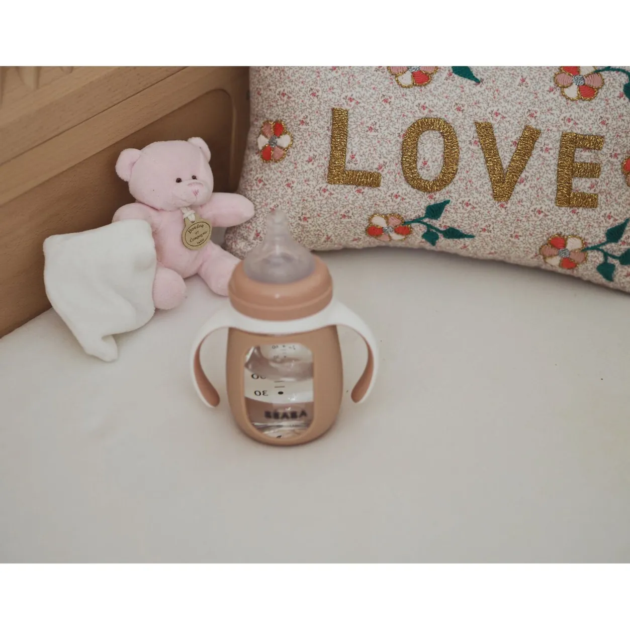 BÉABA Couverts, Vaisselle Et Bavoirs*Biberon Verre D'Apprentissage 210 Ml Old Pink
