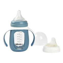 BÉABA Couverts, Vaisselle Et Bavoirs*Biberon Verre D'Apprentissage 210 Ml Windy Blue