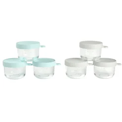 BÉABA Goûter Sain*Coffret 6 Portions Verre 150 Ml Grey/Blue