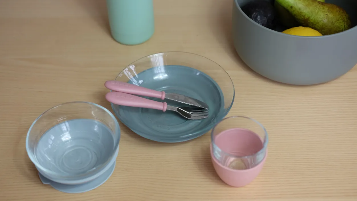 BÉABA Couverts, Vaisselle Et Bavoirs*Coffret Repas Verre Eucalyptus