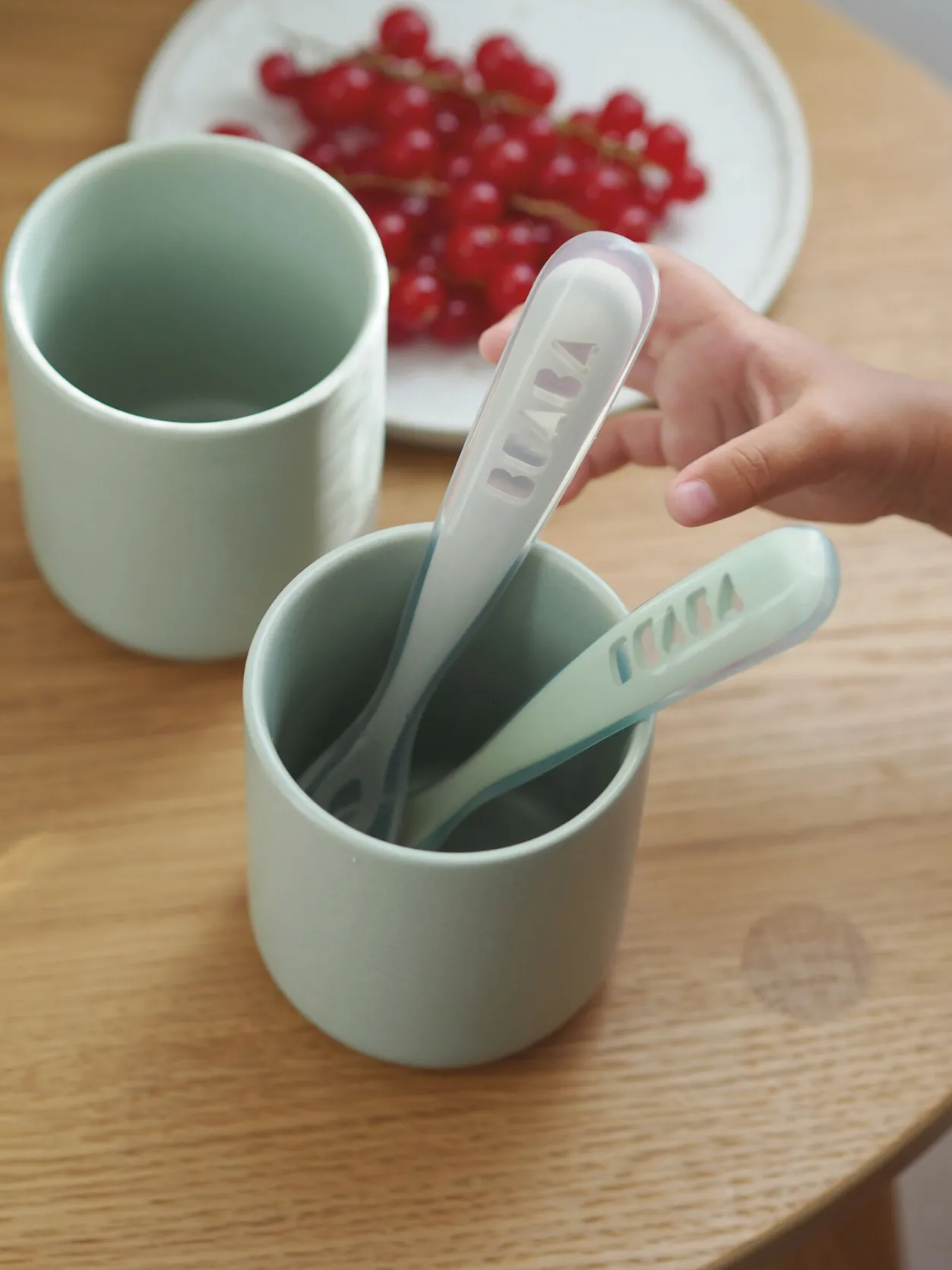 BÉABA Couverts, Vaisselle Et Bavoirs*Lot De 2 Cuilleres 1Er Age Silicone Avec Boite De Transport