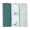 BÉABA Accessoires De Toilette*Lot De 3 Langes En Coton Jurassic