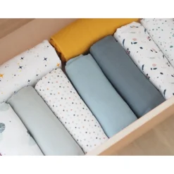 BÉABA Emmaillotage*Lot De 2 Langes Xxl En Coton Mirage Grey/Jungle