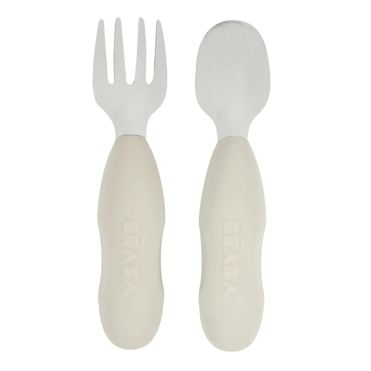 BÉABA Couverts, Vaisselle Et Bavoirs*Lot De 2 Pre-Couverts Inox Velvet Grey