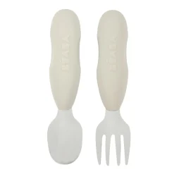 BÉABA Couverts, Vaisselle Et Bavoirs*Lot De 2 Pre-Couverts Inox Velvet Grey