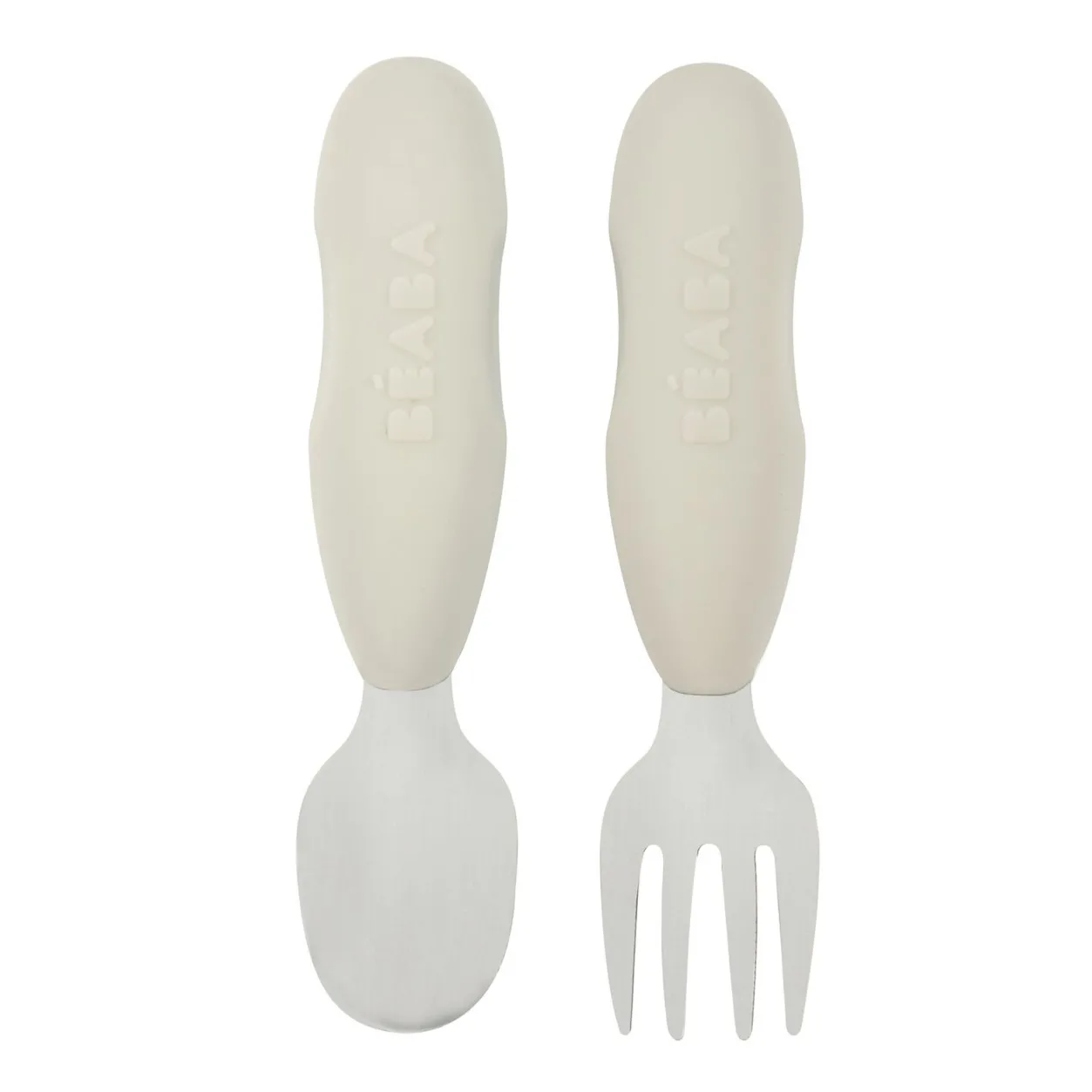 BÉABA Couverts, Vaisselle Et Bavoirs*Lot De 2 Pre-Couverts Inox Velvet Grey