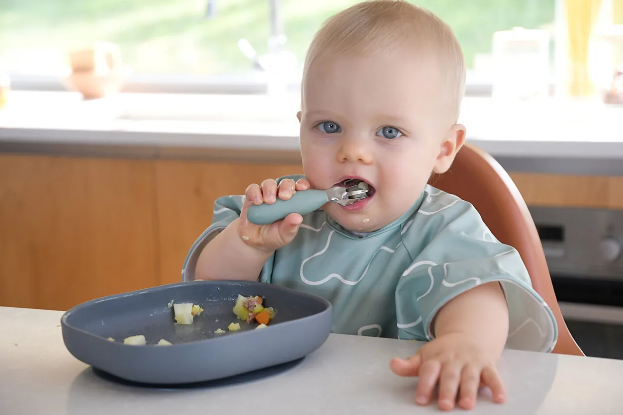 BÉABA Couverts, Vaisselle Et Bavoirs*Lot De 2 Pre-Couverts Inox Sage Green