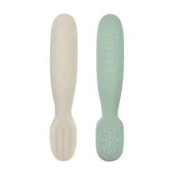 BÉABA Couverts, Vaisselle Et Bavoirs*Lot De 2 Pre-Cuillere Silicone Sage Green / Velvet Grey