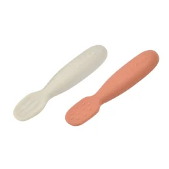 BÉABA Couverts, Vaisselle Et Bavoirs*Lot De 2 Pre-Cuillere Silicone Terracotta / Velvet Grey