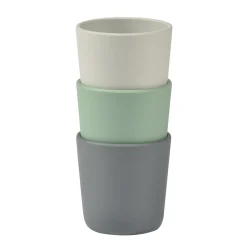 BÉABA Couverts, Vaisselle Et Bavoirs*Lot De 3 Verres Silicone Velvet Grey / Sage Green