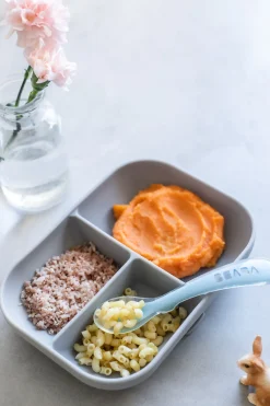 BÉABA Couverts, Vaisselle Et Bavoirs*Set Repas Silicone Avec Ventouse Grey