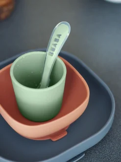 BÉABA Couverts, Vaisselle Et Bavoirs*Set Vaisselle Silicone 4 Pieces Mineral