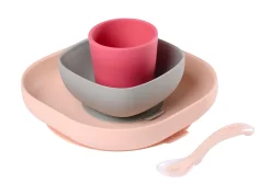 BÉABA Couverts, Vaisselle Et Bavoirs*Set Vaisselle Silicone 4 Pieces Pink