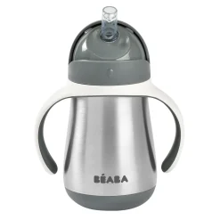 BÉABA Couverts, Vaisselle Et Bavoirs*Tasse Paille Inox 250 Ml Mineral Grey